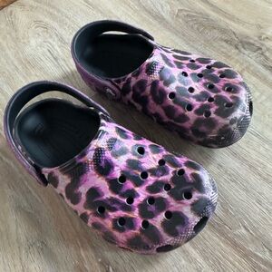 CROCS Kids Purple Leopard Sandals